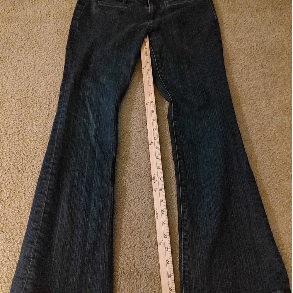 Ann Taylor Loft Flare Jeans Women's 28 Dark Wash Blue Excellent Low Rise